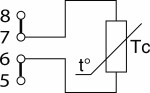 Connection diagram of a resistance temperature converter by a three-wire circuit