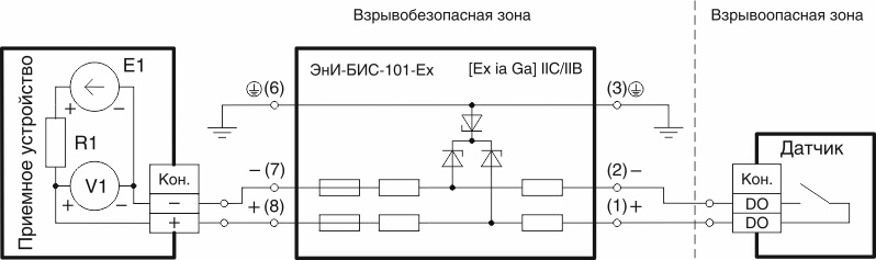 Электрические подключения ЭнИ-БИС-101-Ex