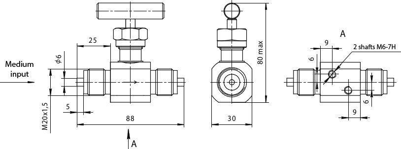 Overall and connecting dimensions of the valve block КН-01