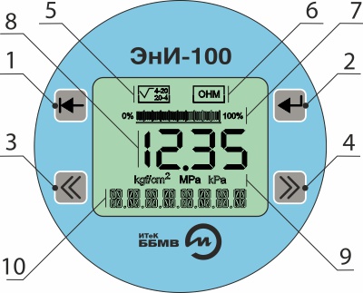 Жидкокристаллический индикатор ЭнИ-100 от минус 40 до плюс 80 °С.
